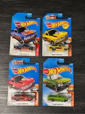 4 Hot Wheels Custom 72 Chevy LUV trucks